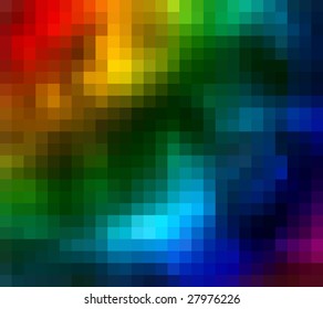 Multicolor Blurry Pixels Abstract (Vector)