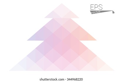 Multicolor bright low polygon style christmas tree vector illustration consisting of triangles . Abstract triangular polygonal origami or crystal design of New Years celebration. Isolated on white  