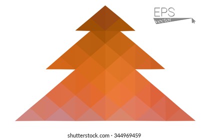 Multicolor bright low polygon style christmas tree vector illustration consisting of triangles . Abstract triangular polygonal origami or crystal design of New Years celebration. Isolated on white Multicolor bright low polygon style christmas tree vector illustration consisting of triangles . Abstract triangular polygonal origami or crystal design of New Years celebration. Isolated on white