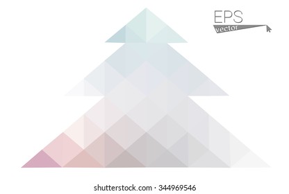 Multicolor bright low polygon style christmas tree vector illustration consisting of triangles . Abstract triangular polygonal origami or crystal design of New Years celebration. Isolated on white  