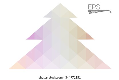 Multicolor bright low polygon style christmas tree vector illustration consisting of triangles . Abstract triangular polygonal origami or crystal design of New Years celebration. Isolated on white  