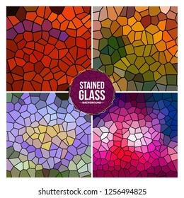 Multicolor Broken Stained Glass Background Set
