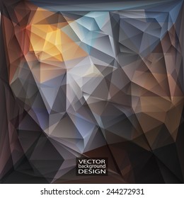 Multicolor ( Brown, Blue, Yellow ) Design Templates. Geometric Triangular Abstract Modern Vector Background. 