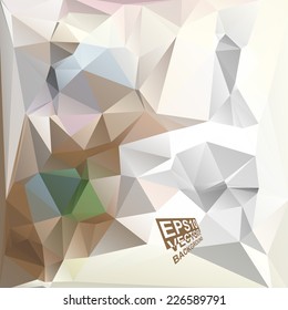 Multicolor ( Brown, White, Gray, Green ) Design Templates. Geometric Triangular Abstract Modern Vector Background. 