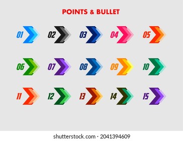 Multicolor Bullet Point Arrow Icon