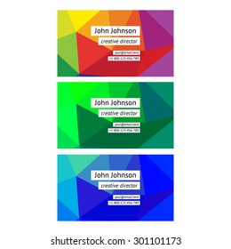 Multicolor business cards