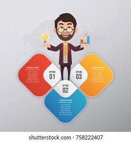Multicolor Business Infographic Design Template. For Assets and Creative Works.