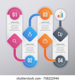 Multicolor Business Infographic Design Template. For Assets and Creative Works.