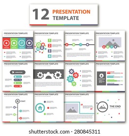 Multicolor Business Template brochure flyer design Set Presentation