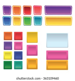 Multicolor Button Set. Vector Illustration.