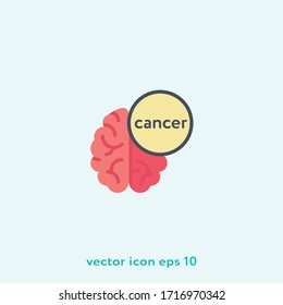 Multicolor "Cancer brain" vector icon illustration. Ui/Ux. Premium quality.
