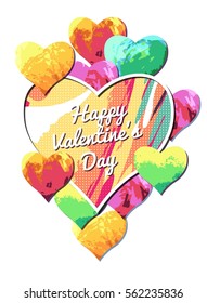 Multicolor card Valentine's Day