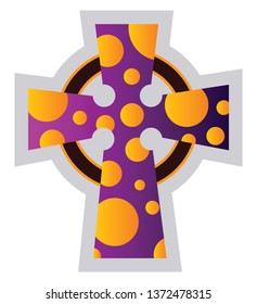 Multicolor Celtir Cross vector religion ilustration on a white background