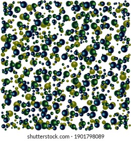 Multicolor chaotic beads. 3D vector illustration. 