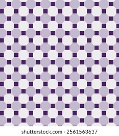 Multicolor Check pattern design, Buffalo check plaid pattern in medium purple, lilac, light and dark purple, light blue, and beige. Seamless textured tartan set. Geometric seamless pattern