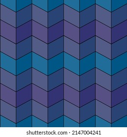 Multicolor chevron, vertical geometric seamless pattern, gradient in blue tones