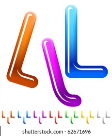 Multicolor children's candy alphabet. Character l