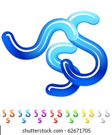 Multicolor children's candy alphabet. Character s