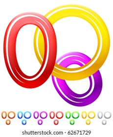 Multicolor children's candy alphabet. Character o