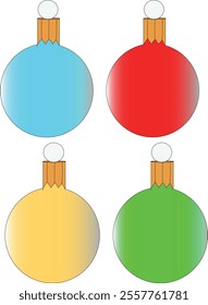 Multicolor  Christmas Decoration Balls in vector