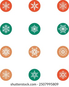 Multicolor christmas geometric icon set