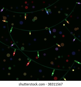 Multicolor Christmas light seamless background in and out of focus