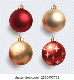 Multicolor Christmas Ornaments Balls. Shiny Holiday Ornaments. Vector illustration