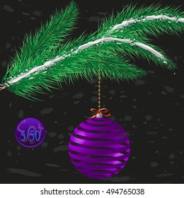 A multicolor Christmas tree bauble decoration with ornament.