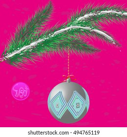 A multicolor Christmas tree bauble decoration with ornament.