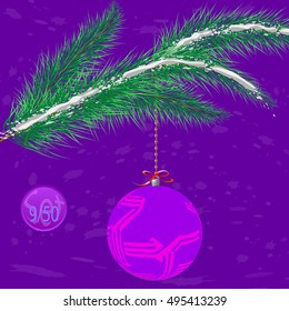 A multicolor Christmas tree bauble decoration with ornament.