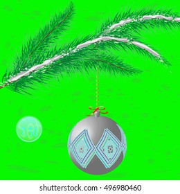 A multicolor Christmas tree bauble decoration with ornament.
