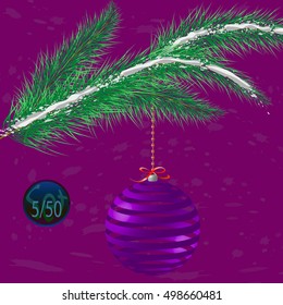 A multicolor Christmas tree bauble decoration with ornament.