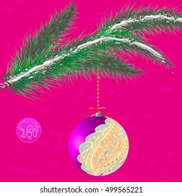 A multicolor Christmas tree bauble decoration with ornament.
