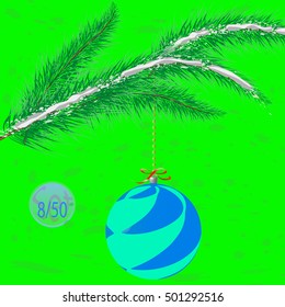 A multicolor Christmas tree bauble decoration with ornament.