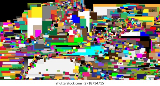 Multicolor chromatic aberation glitche effect screen display vectort10