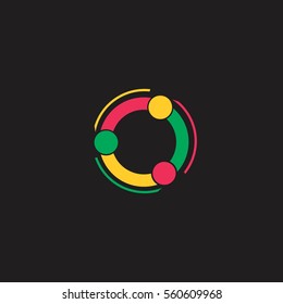 multicolor circle represented team works design vector