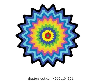multicolor circle zigzag vintage star illustration