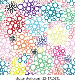 multicolor circles pattern with white background, seamless pattern 
