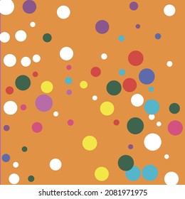 Multicolor Circles White Polka Dots Kids Pattern. Pink Colorful Turquoise Color Children Background. Orange Yellow Rainbow Purple Green Red Textile. Indigo Pastel Dark Blue Play Illustration.