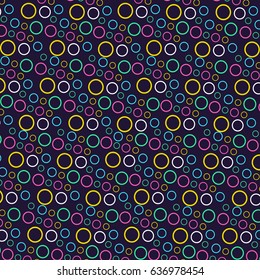Multicolor Circular Seamless Pattern on Black Background