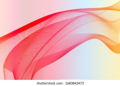Multicolor, colorful, light abstract wave form for presentation or business card