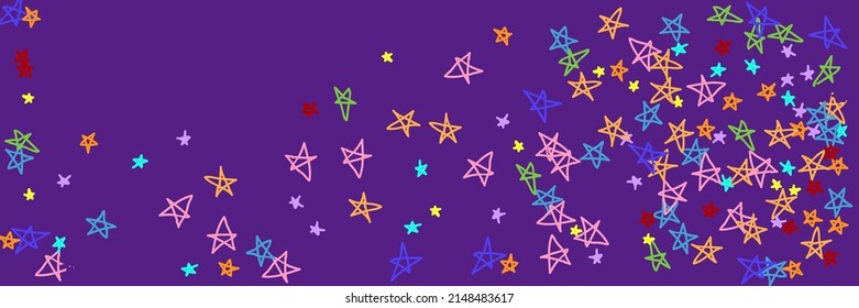 Multicolor Colorful Naive Mint Kids Chaotic Violet Bright Wallpaper. Orange Turquoise Purple Red Dark Yellow Stars Handdrawn Stars. Blue Pink Vivid Rainbow Childish Green Pastel Picture.