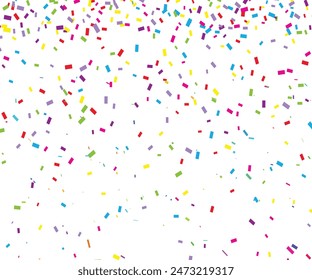 Multicolor confetti abstract background with a lot of falling pieces, isolated on a white background. Festive decorative tinsel element for design. 3d render, Colorful Confetti Star On Transparent.