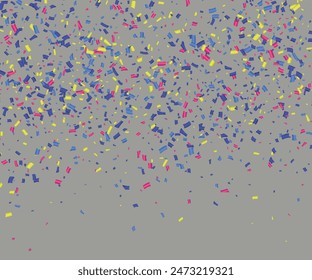 Multicolor confetti abstract background with a lot of falling pieces, isolated on a white background. Festive decorative tinsel element for design. 3d render, Colorful Confetti Star On Transparent.