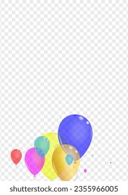 Multicolor Confetti Background Transparent Vector. Balloon Reflection Banner. Purple Creative. Blue Ballon. Baloon Congratulation Design.