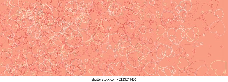 Multicolor Confetti Silhouettes Red Yellow Style. Bright Vector Pastel Transparent White Romantic Background. Love Party Neon Modern Art Pattern. Hearts Pink Colorful Orange Rainbow Modern Design.