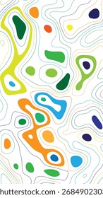 Contorno multicolor abstracto topográfico sin fisuras patrón de línea artística vibrante diseño moderno de fondo para Fondos de pantalla carteles textiles de embalaje y marca creativa
