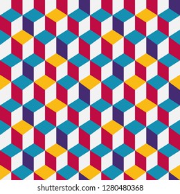 multicolor cubic seamless pattern