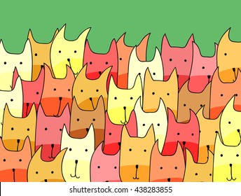 Multicolor curiosity cats