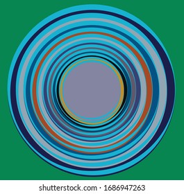 multi-color curly, coil, gyration volute shape. twine vortex rotating in concentric, radial, radiating and circular, circling fashion